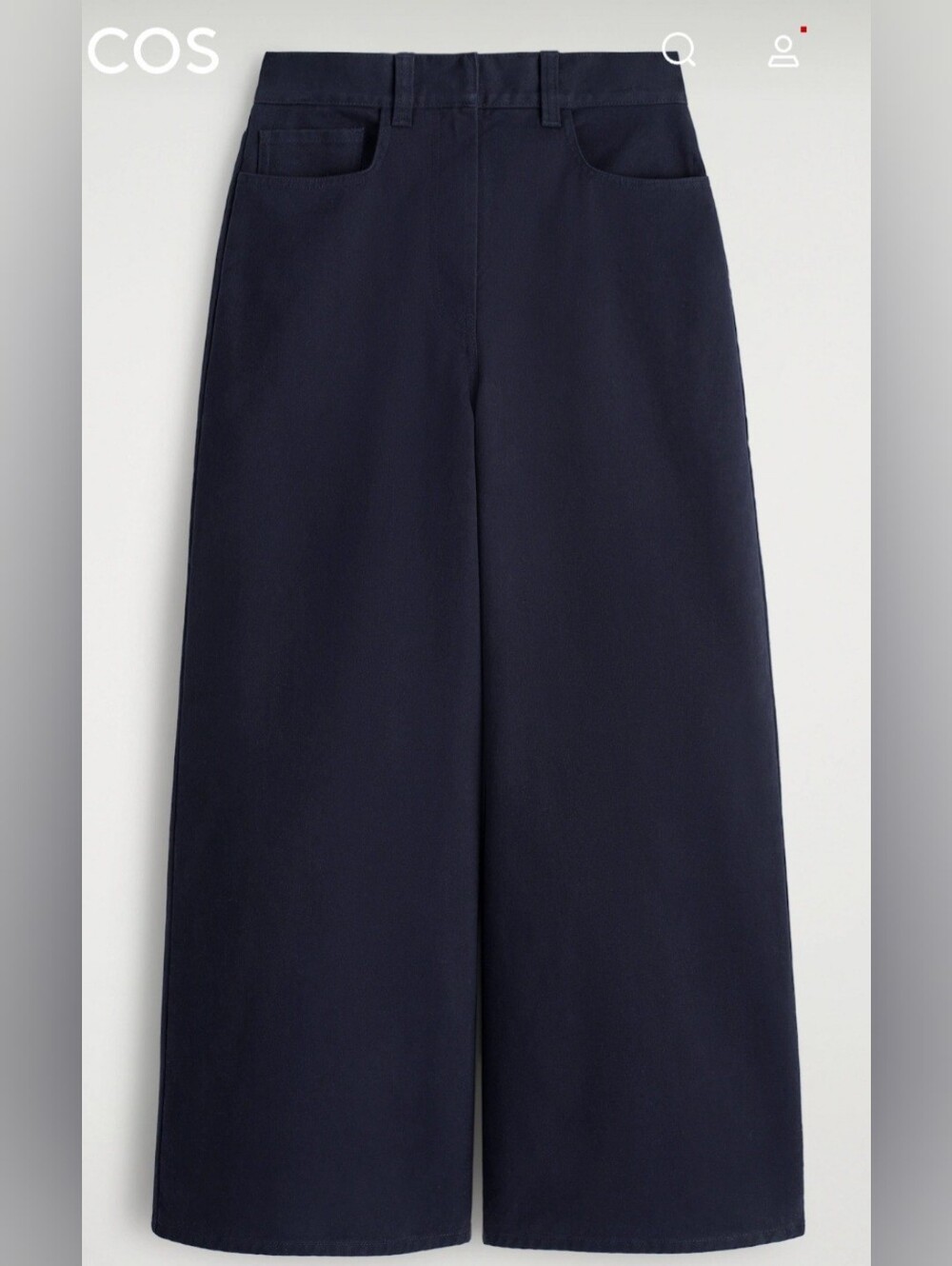 COS | Cropped Wide-Leg Cargo Trousers | Dark Navy Blue | Size 12 | NWOT - Picture 6 of 10